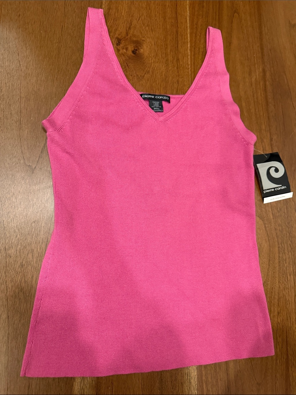 Pierre Cardin Bright Pink V-Neck Ribbed Tank